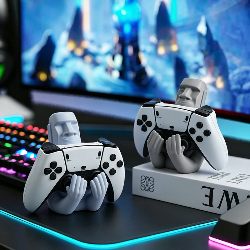 Gaming Accessories Xbox Series X - 재미있는 모아이 스톤 레진 게임패드 홀더