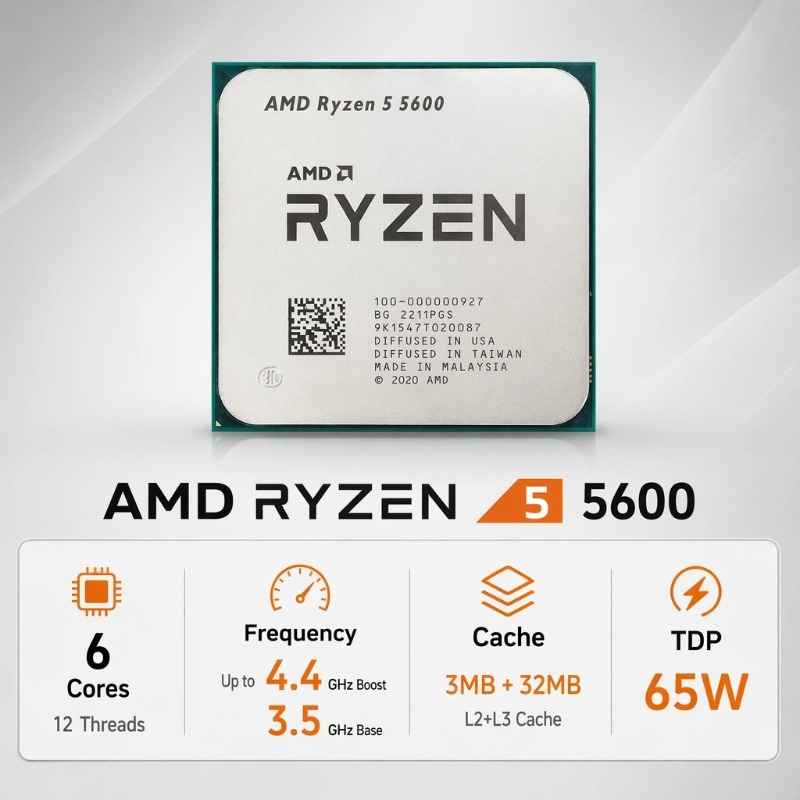AMD 라이젠 5 5600 고속 프로세서 4.4GHz  - Amd Cpu Ryzen 5 리뷰 및 가격